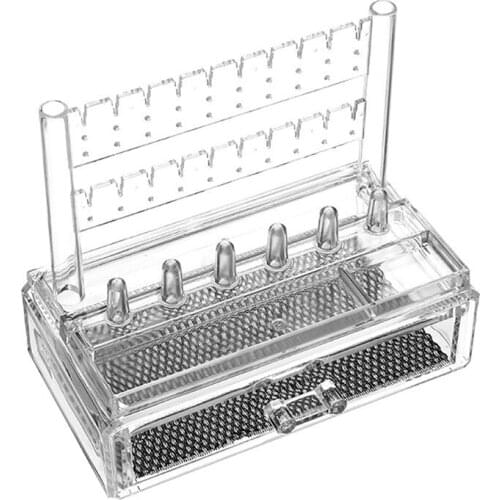 Acrylic Earring Display Stand Jewelry Storage Rack Ring Organizer Dust-Proof Earrings Holder Jewelry Storage Drawer Box