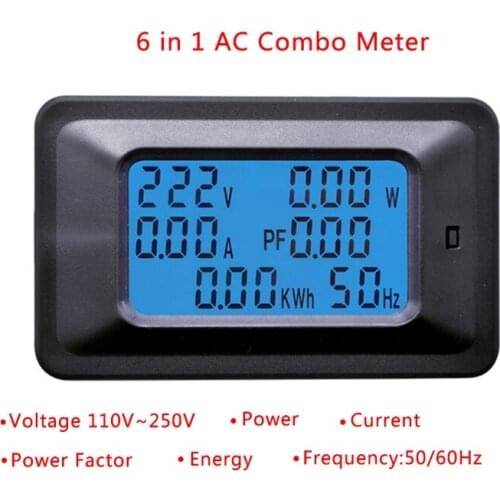 20/100A AC LCD Digital Panel Power Watt Meter Monitor Voltage KWh Voltmeter Ammeter My12 21 Dropshipping