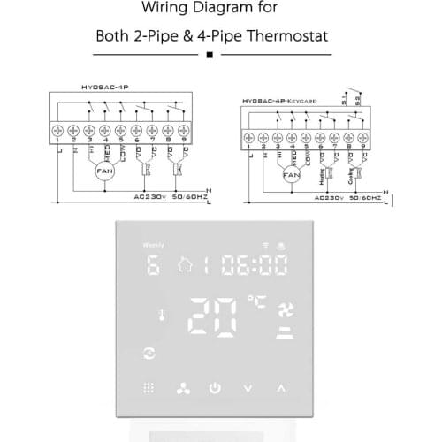 Digital Cooling Mode Heating Mode Air Conditioning Thermostat Fan Coil Unit FCU Smart Temperature Controller