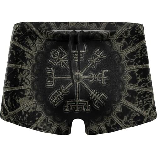 Men Thor swimming trunks Vegvisir Vikings Compass Zipper Pouch (2) swimsuits Boy for the sea Pool