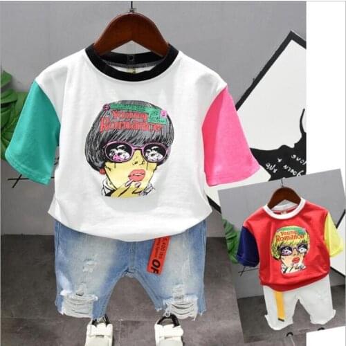 Fashion European Style Summer Boys Clothes Sets Cartoon T-Shirts + Pants 2pcs Cotton O-Neck Kids Clothes Set 2-6Years