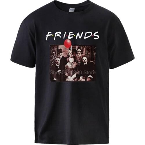 Friends Clown Horror Movie Tshirts Summer Short Sleeve Top Tee Cotton Tshirt 2020 New Arrival Male Loose Fit Tshirt Plus Top