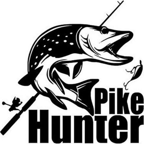 Pike Hunter Fishing Hood Tailgate Side Window Decal Car Truck Sticker Decoration car accessories наклейки на авто