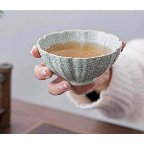 100-150ml Ceramic Tea Set Ru Kiln Master Cup Chinese Kung Fu Tea Cup Ceramic Master Tea Cup