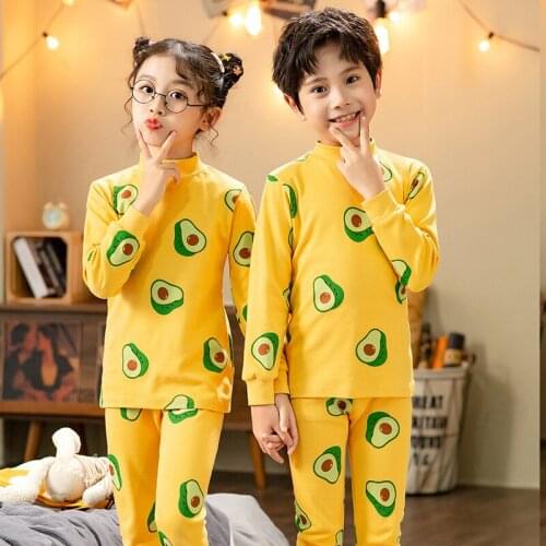 2-10Year Kids Long Johns Set Child Casual Warm Pajamas Sets Children Winter Fashion Thermal Underwear Sets Cartoon Home Clothes