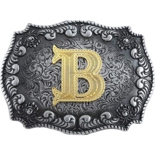 KDG Initial Belt Buckle Western Cowboy Handmade Metal Belt Buckle Small for Men Women