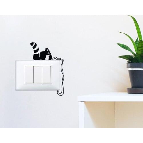 KUCADA little squirrel switch sticker mural art decal diy wall sticker bedroom wallpaper pvc WP1405