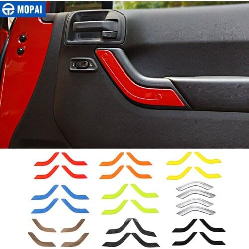 MOPAI ABS 4 Doors Car Interior Door Handle Cover Decoration Stickers for Jeep Wrangler JK 2011 Up Car Accessories Styling