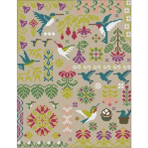 Hummingbird Geometry patterns counted 11CT 14CT Cross Stitch Set DIY Chinese Cross-stitch Kits Embroidery Needlework Home Decor