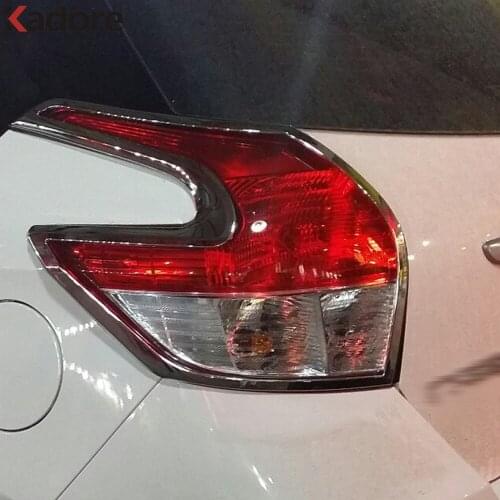 For Toyota Yaris XP150 Hatchback 2014 2015 ABS Chrome Rear Taillight Lamp Cover Trim Tail Light Frame Car Sticker Accessories