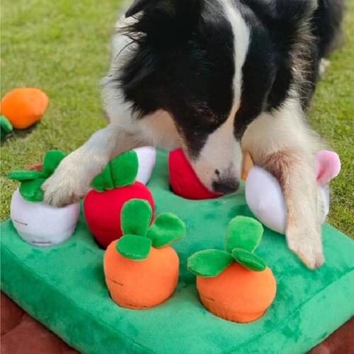 2021NEW Pet Snuffle Toy Pet Plush Molars Toy Kids Vegetable Garden Toy Pull The Carrot Parent-child Interaction Educational Toy