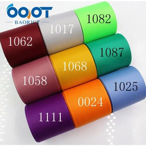 OOOT BAORJCT 176063 38mm 10yard Solid Color Ribbons Thermal transfer Printed grosgrain Wedding Accessories DIY handmade material