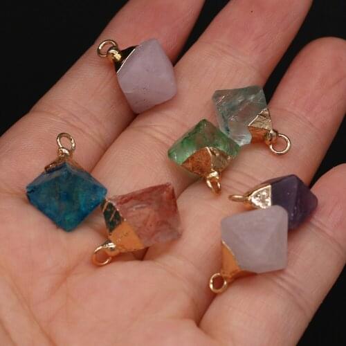 2pc Natural Stone Crystal Pendants Multi-color Charms for Trendy Jewelry Making Women Graceful Necklace Earrings Gifts