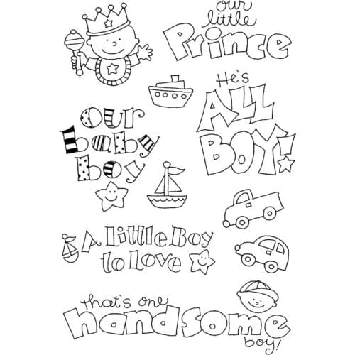 Baby Boy Transparent Clear Silicone Stamps for DIY Scrapbooking/Card Making/Kids Christmas Fun Decoration Supplies HEM68