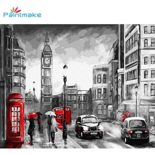 Paintmake Landscape DIY Paint By Numbers no frame Cars Oil Painting On Canvas people For Home Art Decoration Paintings For Kids