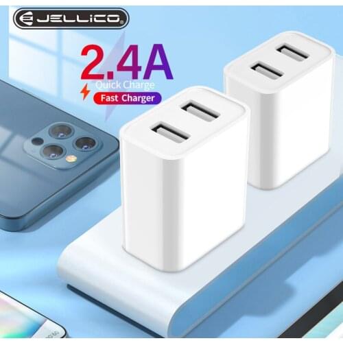 Dual USB Charger US Plug Quick Charge 2.4A Wall Charger Max Mobile Phone Charging Mini Adapter Travel Charger For iPhone 12 11 X