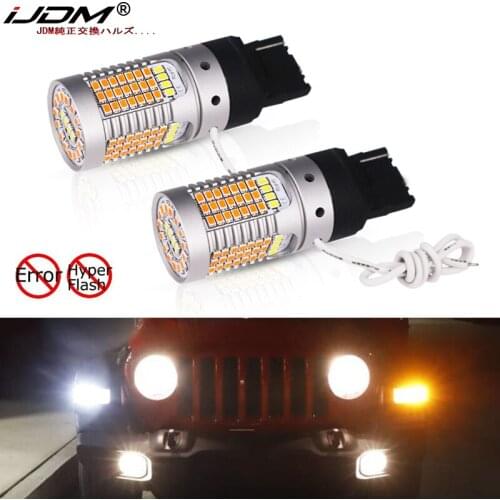 IJDM No Hyper Flash 21W 7440 992A T20 LED Switchback LED Bulbs For 18-up Jeep Wrangler JL Turn Signal Light Daytime Running 12V