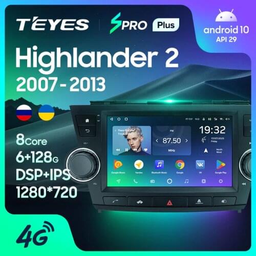 TEYES SPRO Plus For Toyota Highlander 2 XU40 2007 - 2013 Car Radio Multimedia Video Player Navigation GPS No 2din 2 din DVD