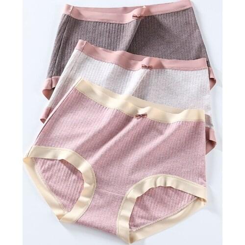 Abdomen Cotton Briefs High Waist Panties Plus Size Underwear Womens Lingerie Antibacterial Underpants Female Intimates 2XL 3XL