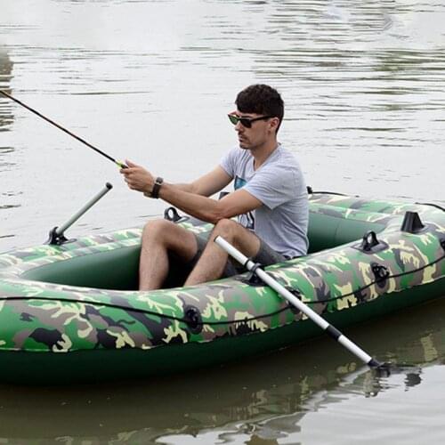 2-3 Person Thickening PVC Inflatable Boat Raft Kayak with Air Pump Rope Paddle Fishing Boat with Oars Repair Kit for Lakes