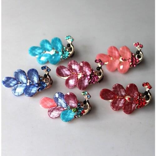 Pet Cats Grooming Accessories Clips Dogs Crystal duckbill clip hairpin 5pcs/lot