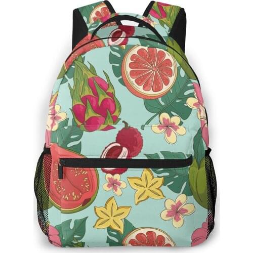 2021 Travel Backpacks Tropical Fruits Pattern Girl Backpack For Women Large Capacity School Bag For Teenage