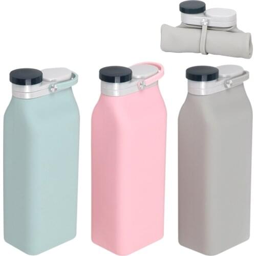 ZK50 600ml Outdoor Silicone Collapsible Water Bottle Food Grade Portable Foldable Drink Waterbottle бутылки для воды For Camping