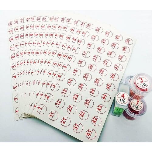 10Sheet / Lot Red Round Number Label Stickers For Diamond Painting Tool Storge Box Bottle Pape Accessories Diamond Embroidery