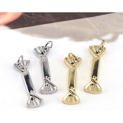 10Pcs,Hot Selling Gold Silver Plated Color Candy Wrapper Pendant Charm For DIY Fashion Jewelry Necklace