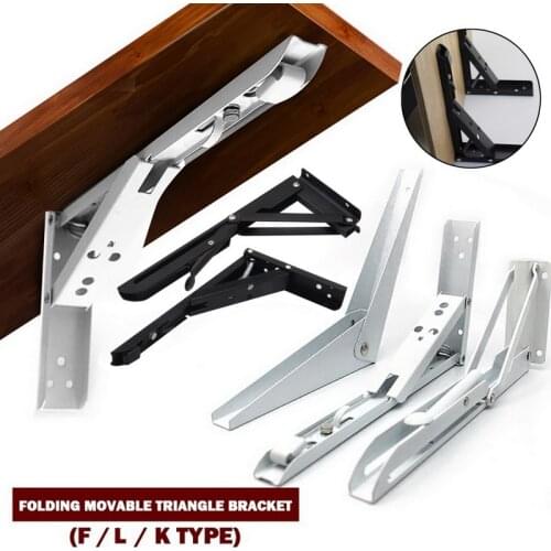 2pcs Folding Shelf Brackets Heavy Duty Stainless Steel Collapsible Shelf Bracket for Table Work Space Saving DIY Bracket