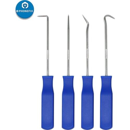 4pcs Hook Set Car Oil Seal Pick and Hook Set Mini Precision Hooks O Ring Oil Seal Gasket Puller Remover Car Repair Tool