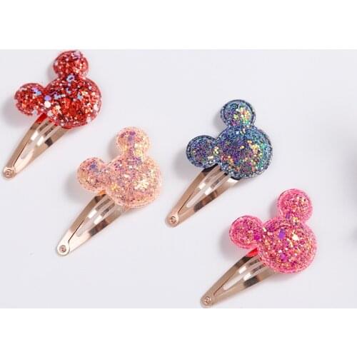 40pc/lot Cartoon Toddler Hair Clips Animal Ear Sequin Hairpins Kids Glitter Heart Barrettes Newborn Baby Girls Hair Accessories