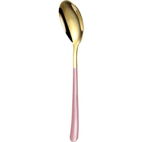 8 Colors Stainless Steel Spoon With Long Handle Ice Spoon Coffee Spoon Tea Home Kitchen Tableware Spoons Size
