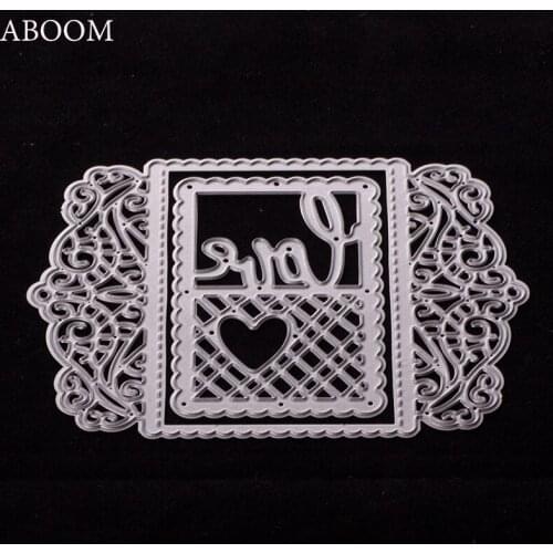 ABOOM 1PC Lace Frame Love Envelope Design Cutting Die Scrapbooking Album Embossing Folder Template DIY Card Paper Craft Die Cuts