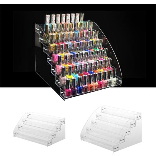 Acrylic Lipstick Holder 2/3/4/5/6/7 Tiers Clear Cosmetic Organiser Case Makeup Brush Holder Nail Polish Display Stand Presents