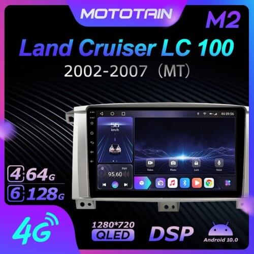 1280*720 Android 10.0 Mototain Car Multimedia Auto Radio for Toyota Land Cruiser LC 100 2002 - 2007 4G LTE Audio Player 8 Core