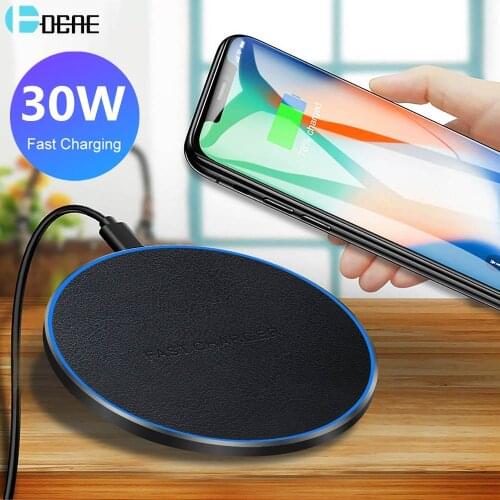 30W Wireless Charger For Samsung S20 S10 S9 Note 9 10 20 Buds Qi Fast Charging Pad for iPhone 12 11 SE XS Max XR X 8 Airpods Pro