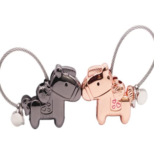 Women Men Sweet Kiss Keychain Cute horses Couple Keychain horse Christmas Gifts Valentines Love Token Hot