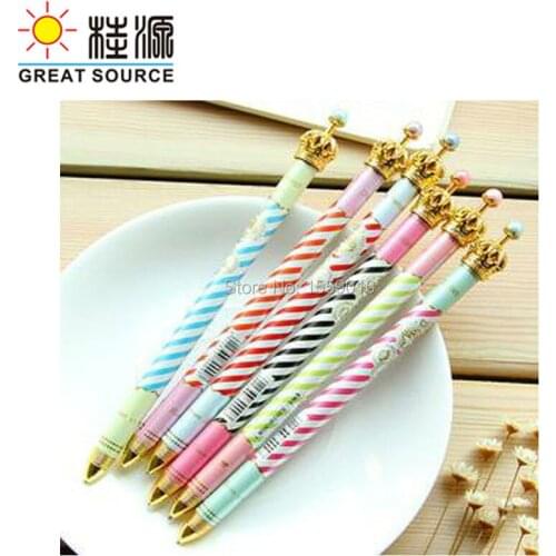 Black ink gel pen 12pcs per lot cute color crown pearl high quality