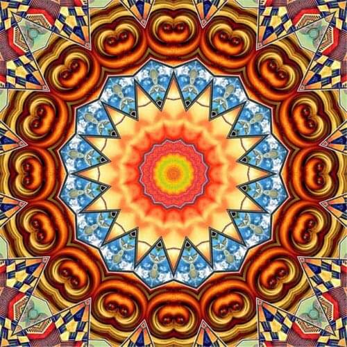 Mandala Religion Printed Water-Soluble Canvas 11CT Cross Stitch Complete Kit Embroidery DMC Threads Sewing Painting Mulina