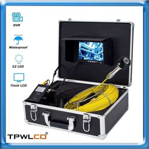 Pipeline CCTV Endoscope Support 120 Degree 23MM Camera 7inch Display Pipe Drain Pumbing Well Inspection Video Camera