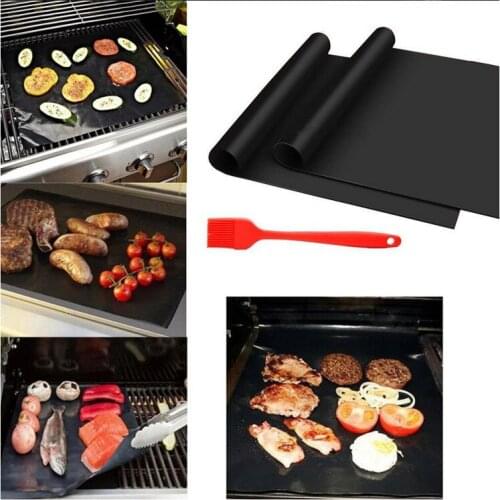 Hot sell 0.2mm Thick ptfe Barbecue Grill Mat 33*40cm non-stick Reusable BBQ Grill Mats Sheet Grill Foil BBQ Liner pad