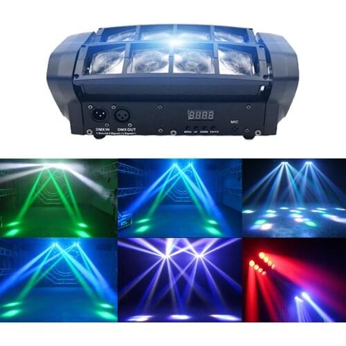 Mini Led 8X10 W Rgbw Moving Head Licht Led Spider Beam Podium Verlichting Dmx 512 Spider Licht Goede voor Dj Nachtclub Party