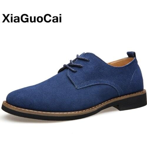 Men Shoes Fashion Luxury Male Nubuck Leather Casual Shoes Lace Up British Oxfords High Quality Flats Pointed Toe Trend Footwear