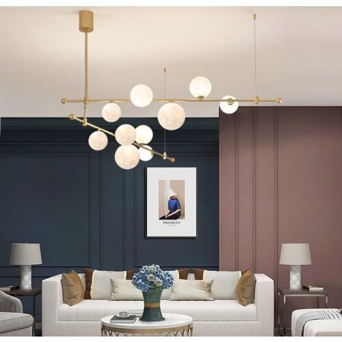 Nordic Style Glass Ball Led Pendant Light Creative Rotatable Living Room Hall Restaurant Cafe Bar LED Decor Hanging Lighting