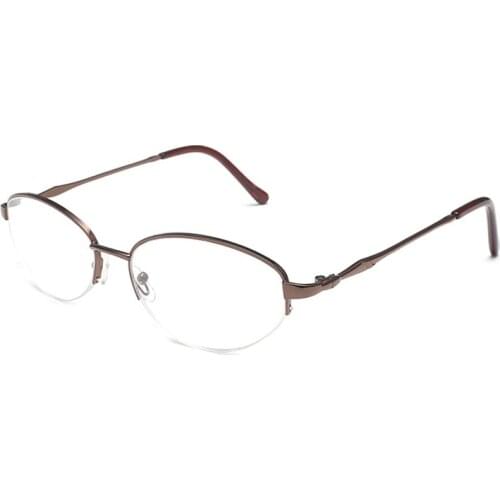 Reading Glasses Men Women Bronze Metal Eyewear Frame Resin Lens Exquisite Comfortable Super Light Presbyopia Transparent R214