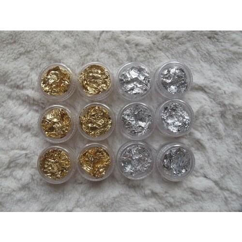 OD-21 12jars Silver&Gold foil Sheet Nail Art Decoration Nail Art Glitter Decoration Nail Art Sticker