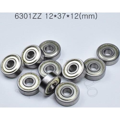 6301ZZ 12*37*12(mm) 1Piece free shipping bearings ABEC-5 metal sealing type bearings 6301 6301Z 6301ZZ chrome steel bearing