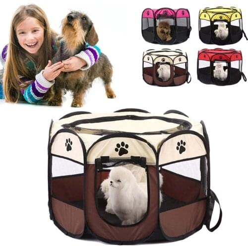 Portable Foldable Playpen Pet Dog Crate Room Puppy Exercise Kennel Cat Cage Water Resistant Outdoor Removable Mesh Shade Cover