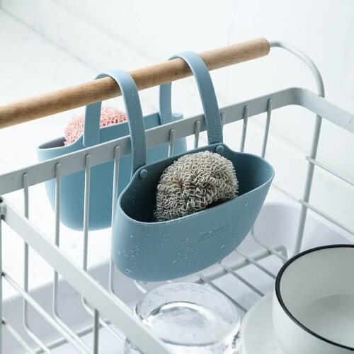 Simple Drain Rack Double Layer Kitchen Sink Sponge Storage Basket Organizer Bathroom Soap Sundries Hanging Drain Holder